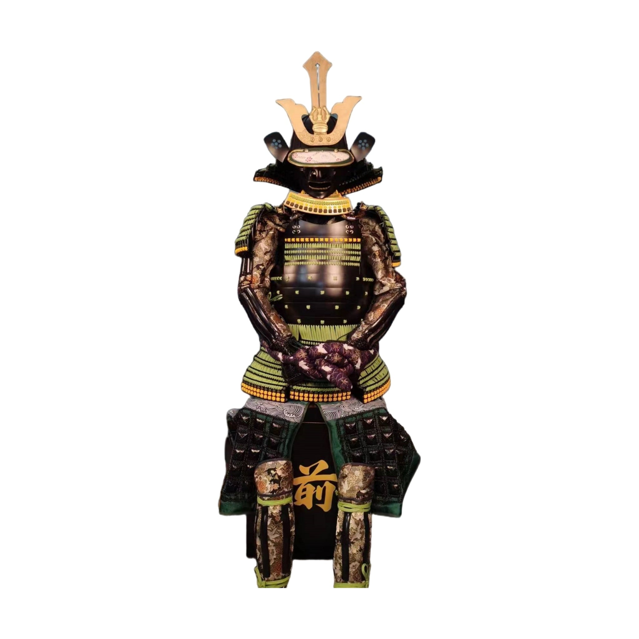Imagawa Yoshimoto samurai armor full set, front view, white background