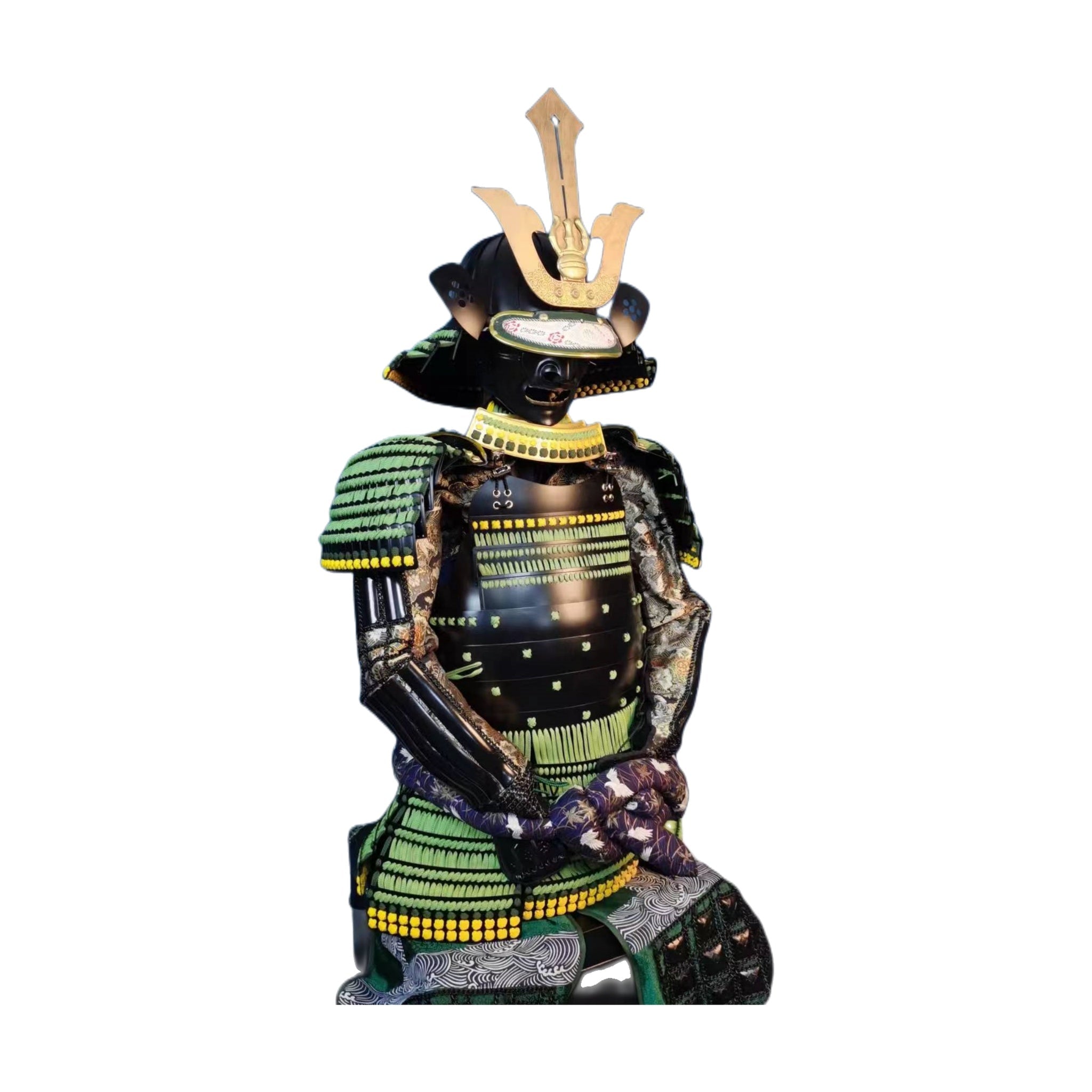 Imagawa Yoshimoto samurai armor, front detail, dark lacquered plate