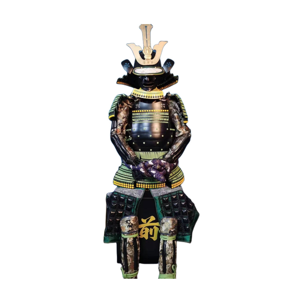 Imagawa Yoshimoto samurai armor kabuto helmet and menpo mask, close-up