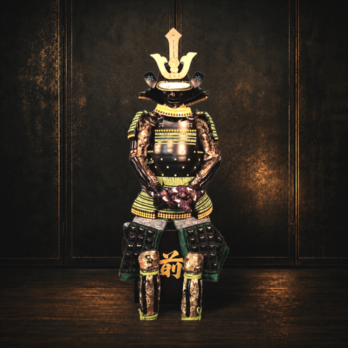 Imagawa Yoshimoto Samurai Armor — Court Lacquer, Full Life-Size Set — full front view