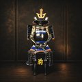 Imagawa Yoshimoto Samurai Armor — Indigo and Gilt, Full Life-Size Set — full front view