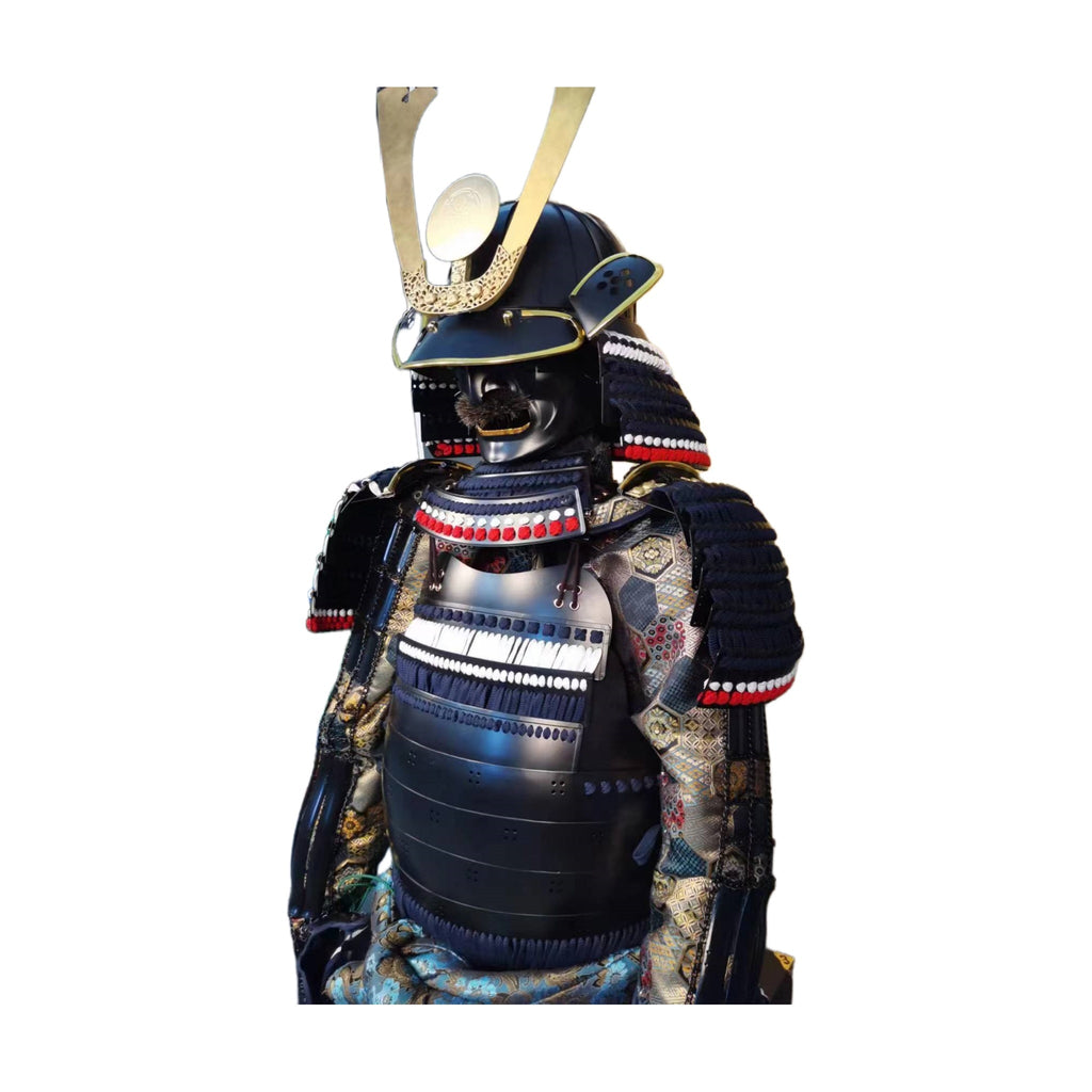 Black lacquered samurai armor, side view