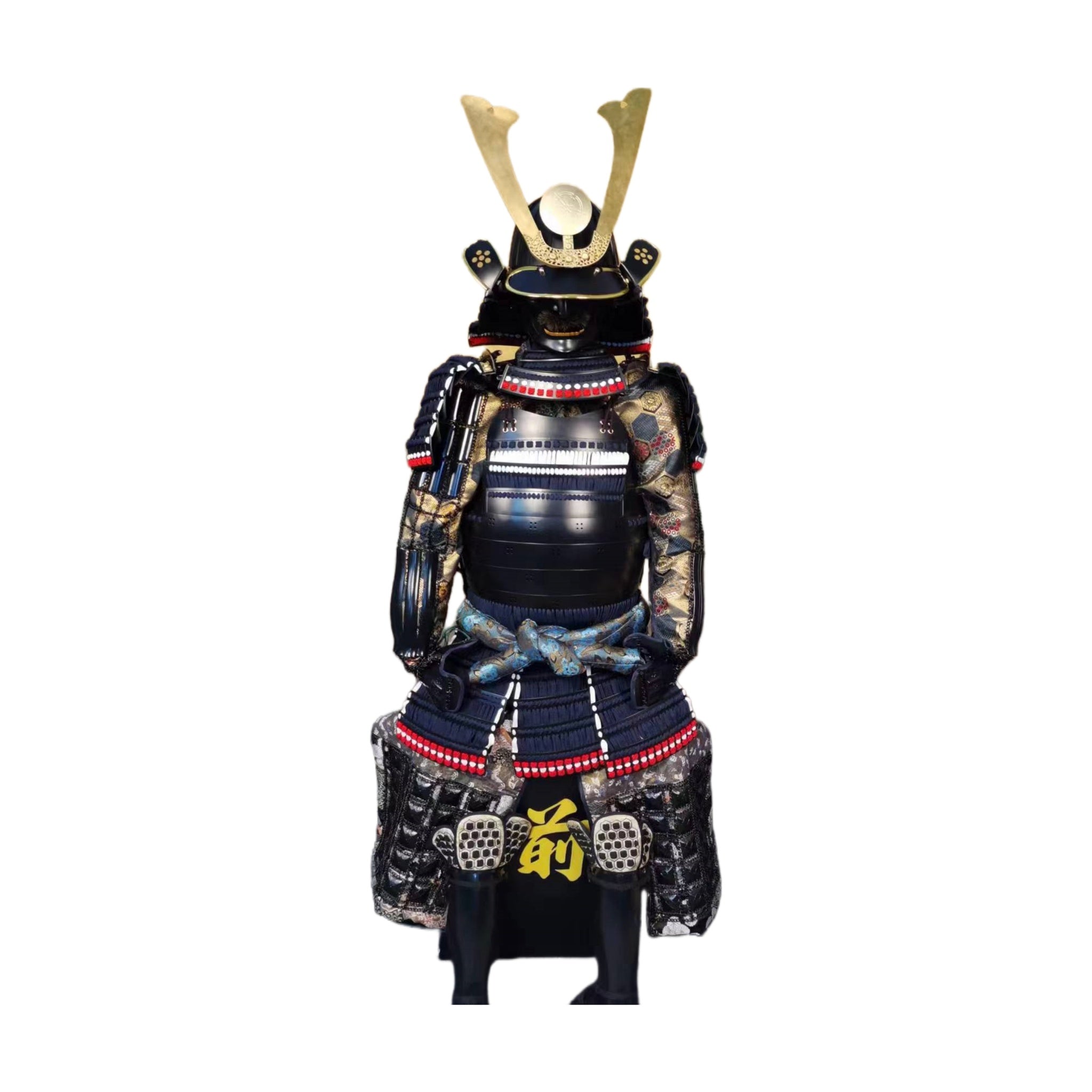 Black lacquered samurai armor, rear view