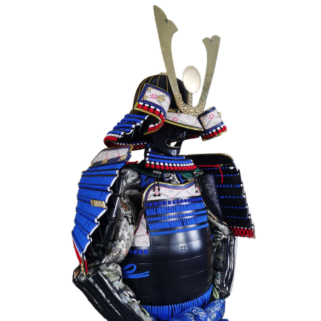 Oda Nobutaka samurai armor, white background, view 4