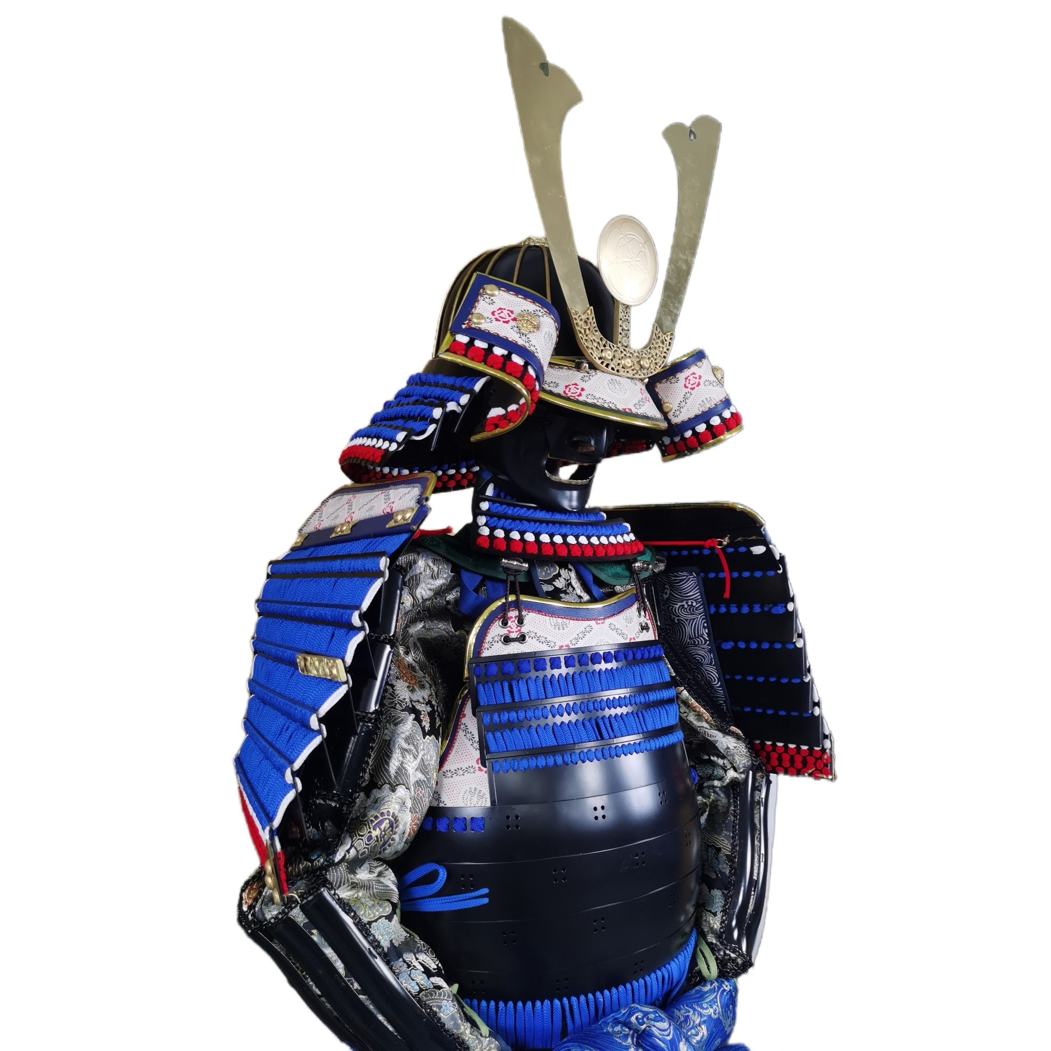 Oda Nobutaka samurai armor, white background, view 4