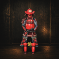 Sanada Daisuke Samurai Armor — Red and Black, Full Life-Size Set — full front view