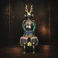 Sanada Yukitaka Samurai Armor — Green and Black, Full Life-Size Set — full front view