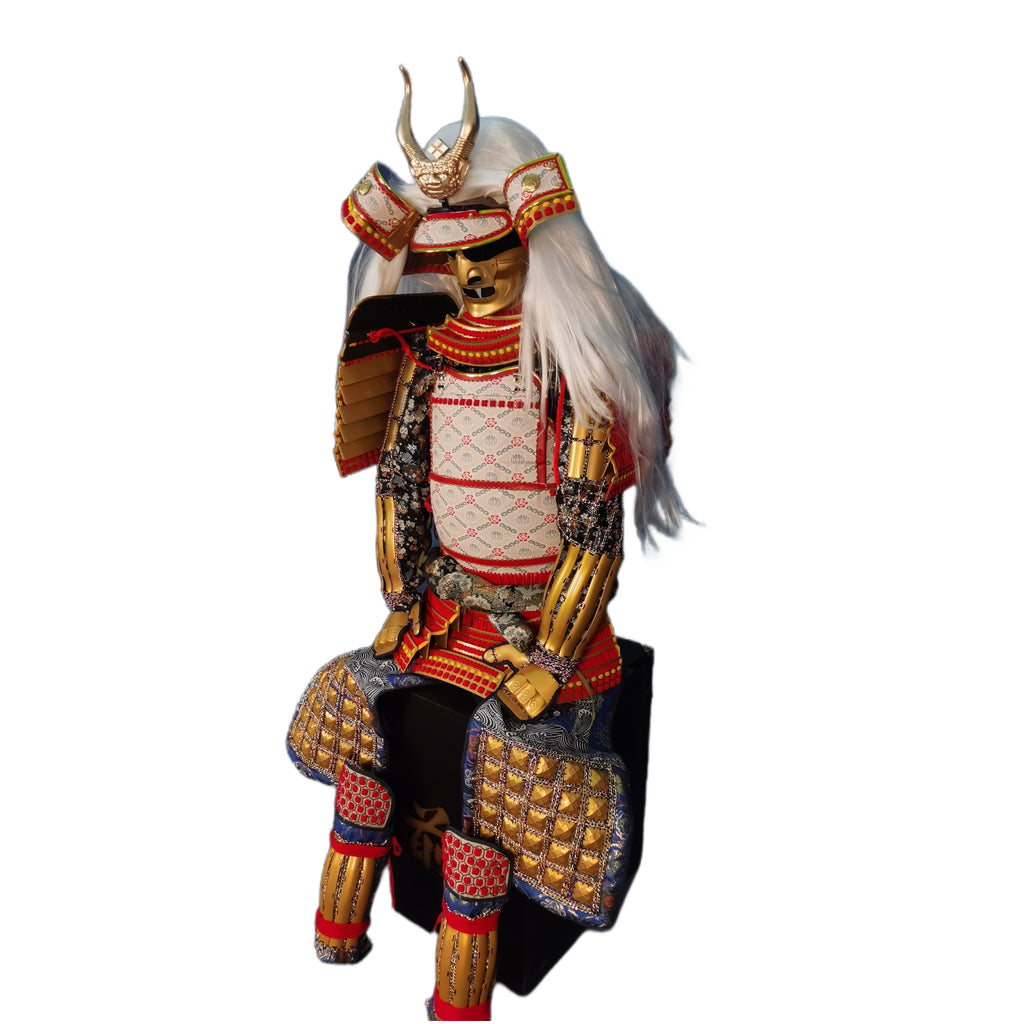 Takeda Shingen samurai armor, white background, view 3