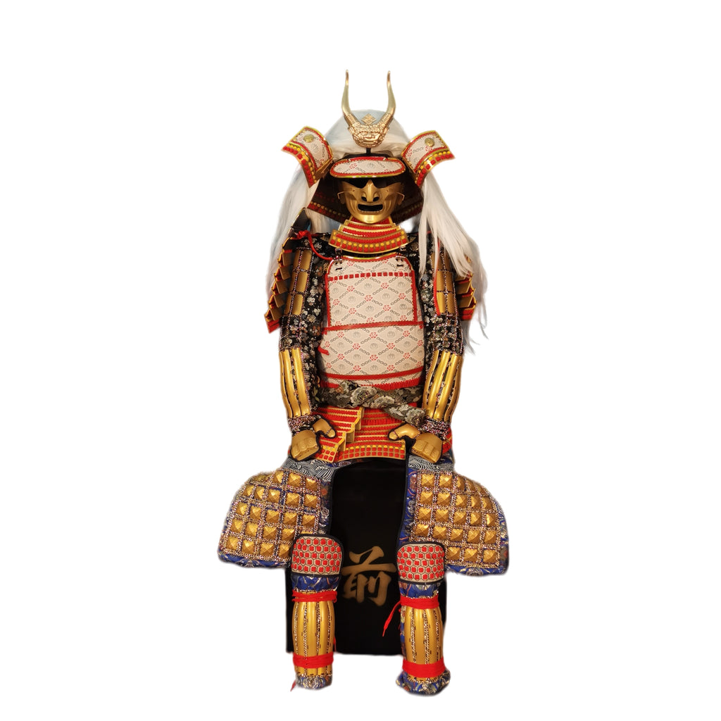 Takeda Shingen samurai armor, white background, view 4