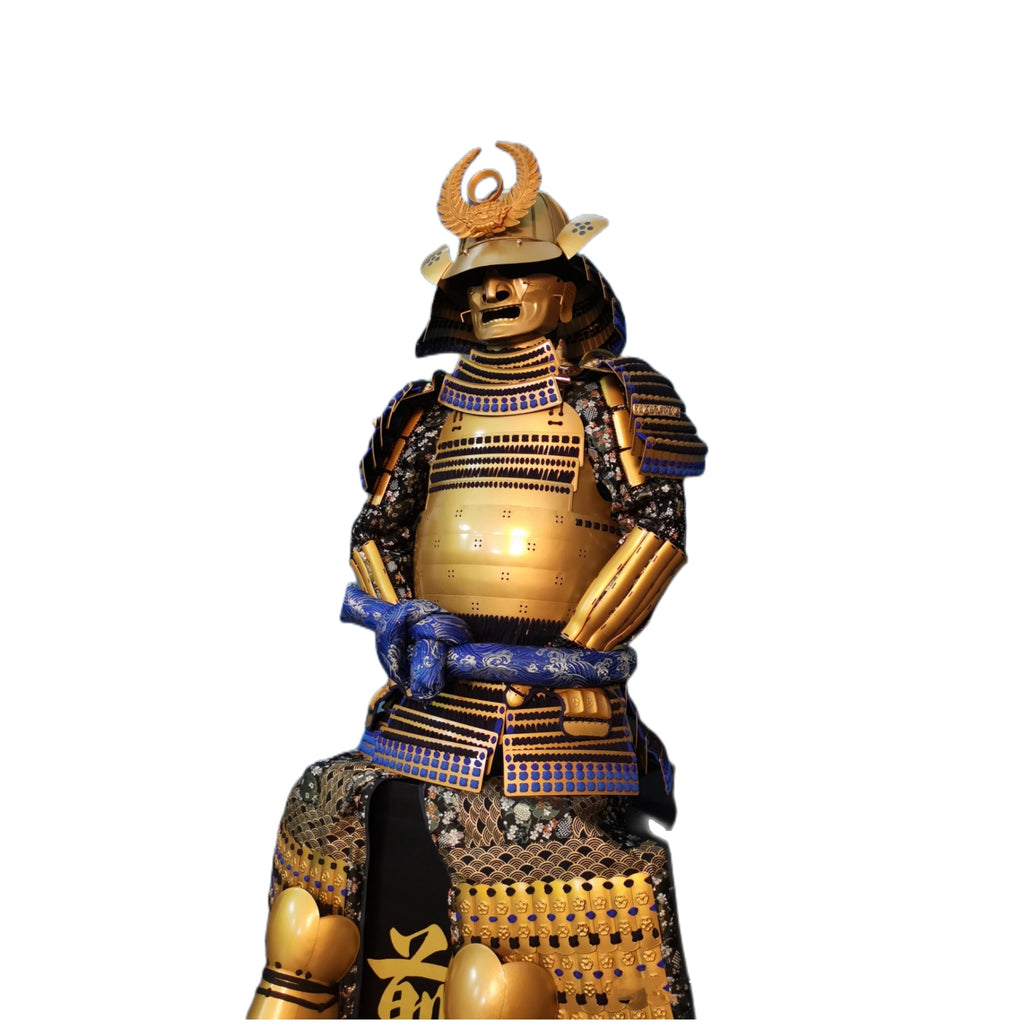 Tokugawa Ieyasu samurai armor, white background, view 2