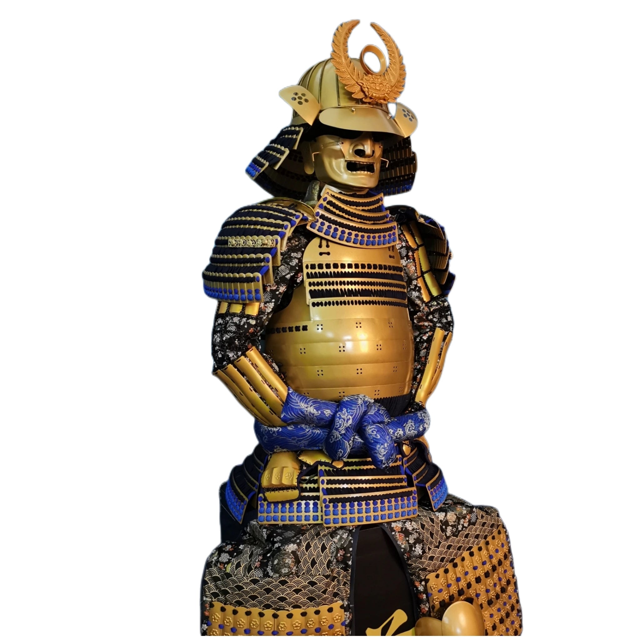 Tokugawa Ieyasu samurai armor, white background, view 3