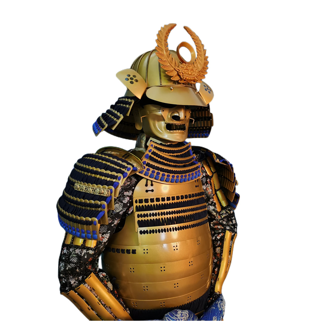 Tokugawa Ieyasu samurai armor, white background, view 4