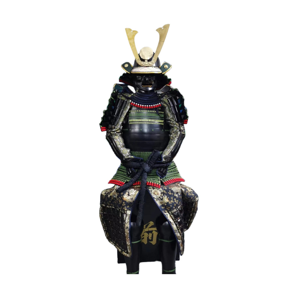 Late Edo ceremonial samurai armor, kabuto helmet close-up