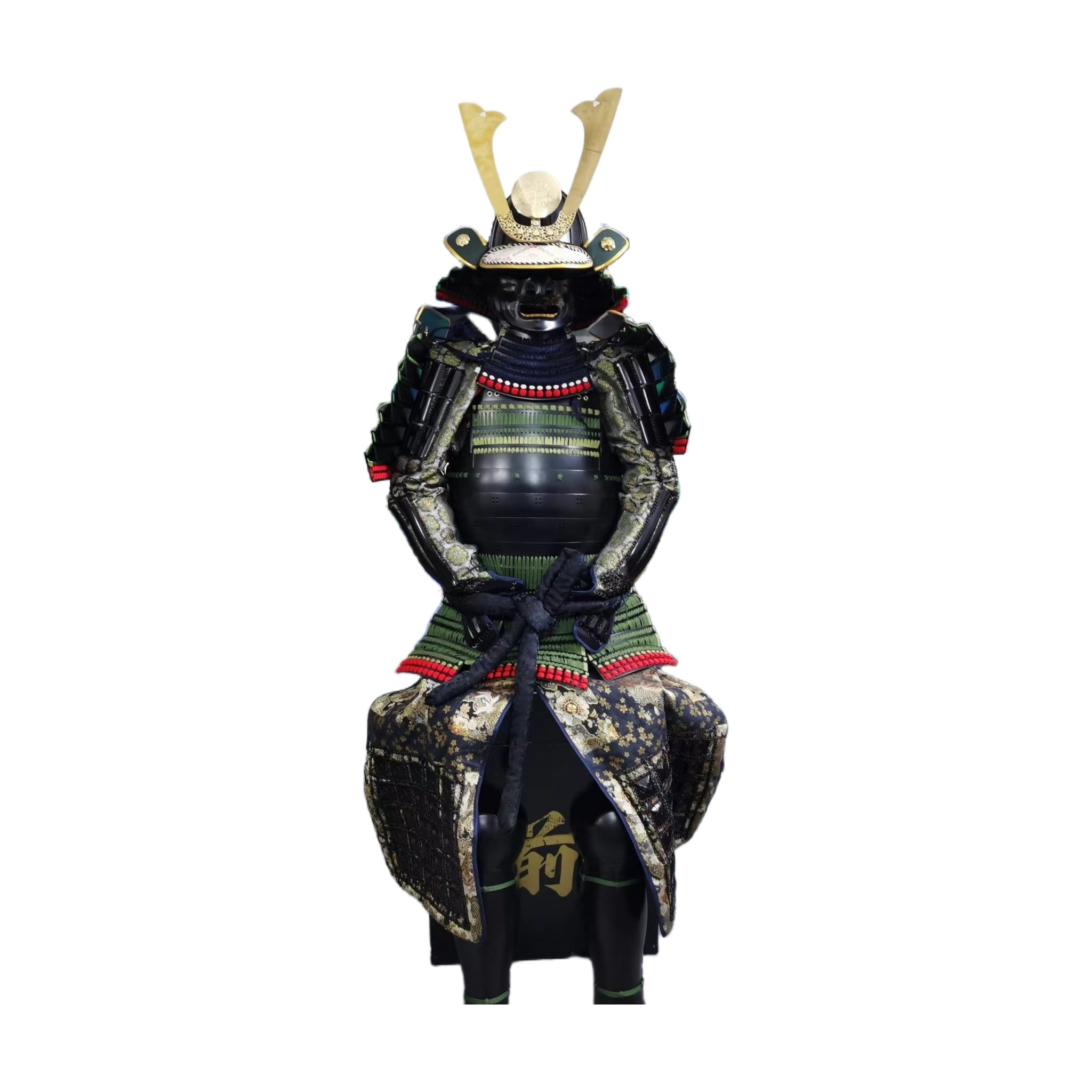 Late Edo ceremonial samurai armor, kabuto helmet close-up