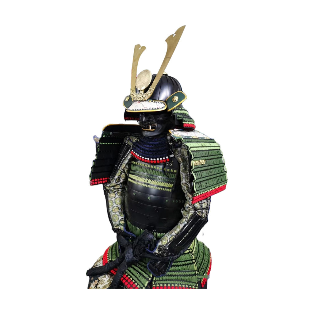 Late Edo ceremonial samurai armor, cuirass and lacing detail