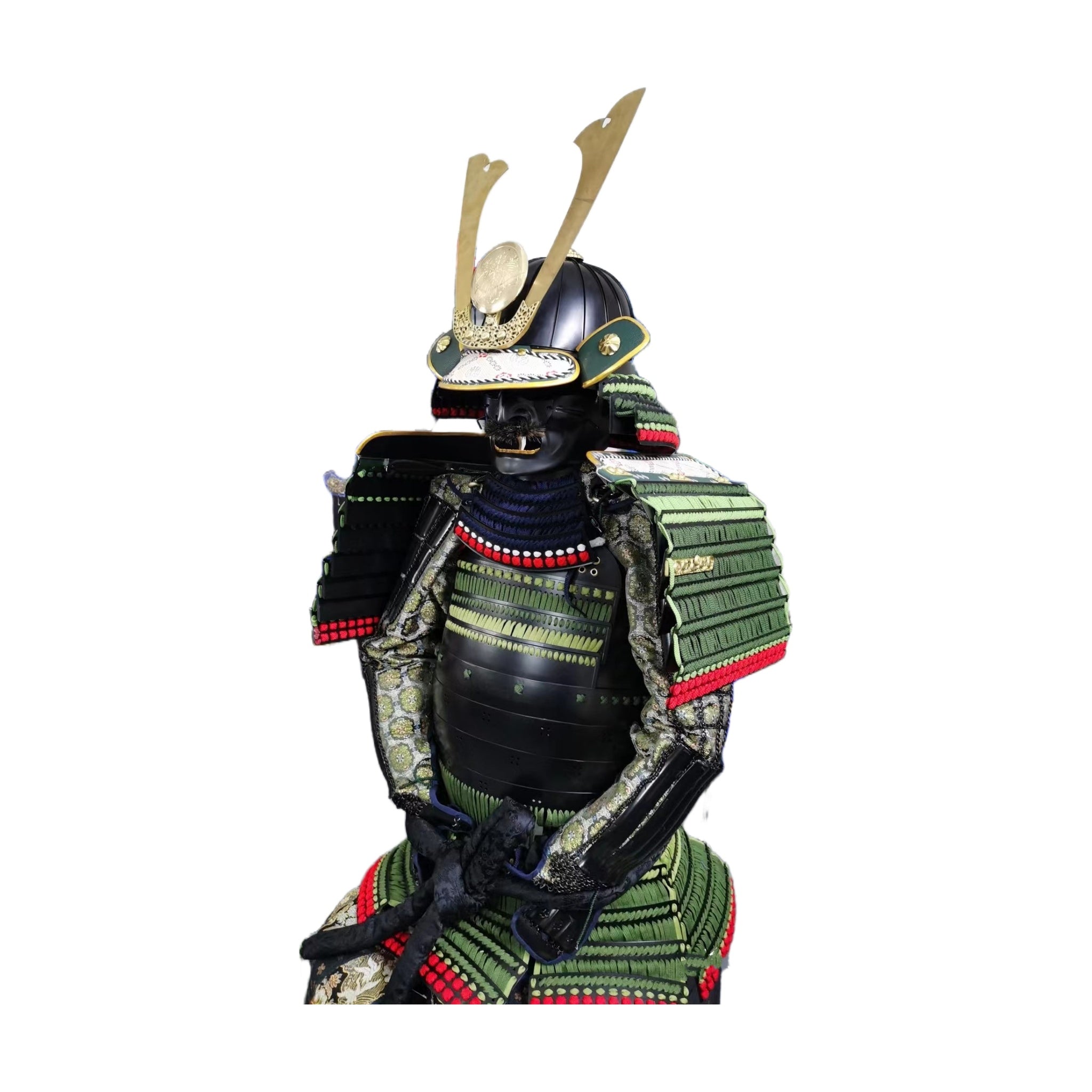 Late Edo ceremonial samurai armor, cuirass and lacing detail
