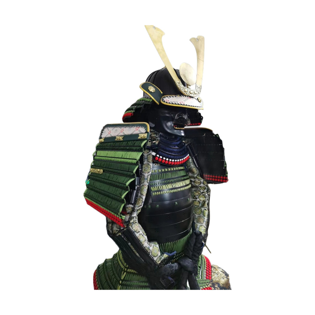 Late Edo ceremonial samurai armor, shoulder guard detail