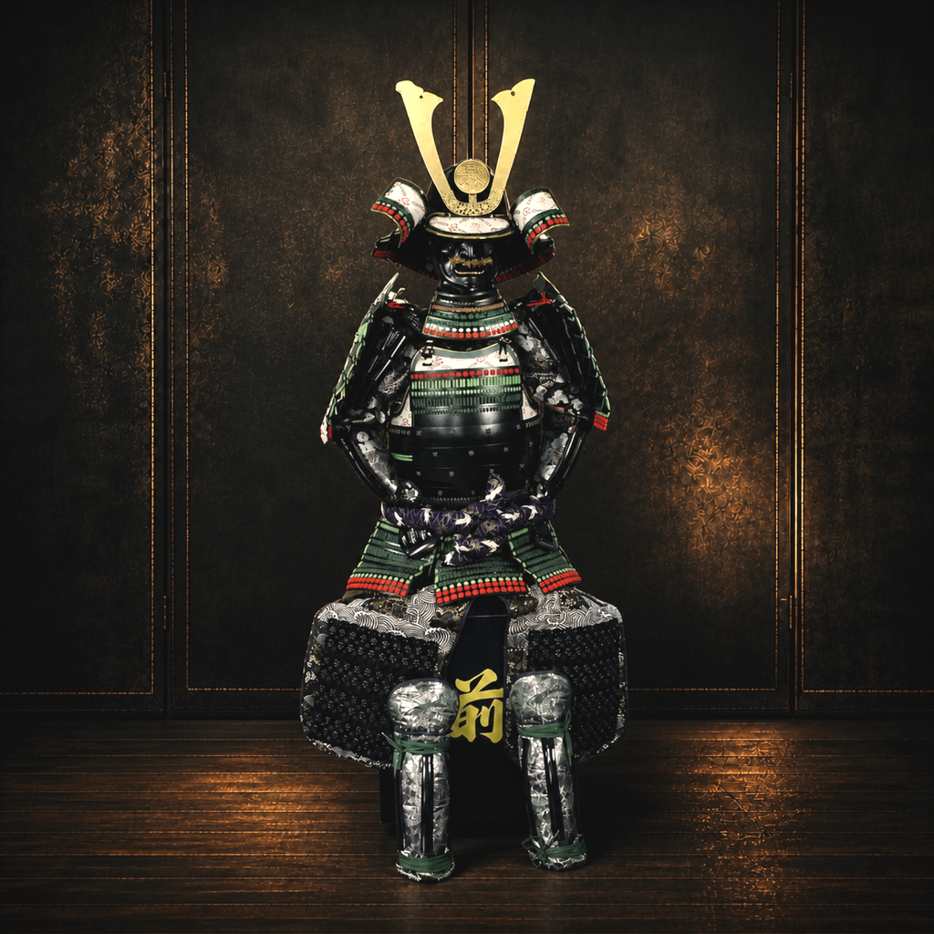 Tokugawa Yoshinobu Samurai Armor — Late Edo Ceremonial, Full Life-Size Set — full front view